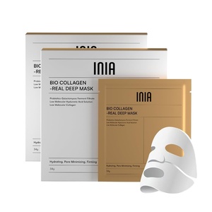 image:imageINIA BioCollagen Face Mask with Hyaluronic Acid  Deep Hydrating amp Firming Hydrogel Mask for Skin Elasticity amp Pore Minimizing  4 Pack