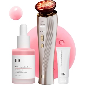 image:imageINIA FLARE 3in1 Microcurrent Facial Device Red Light Therapy for FaceRose Champagne