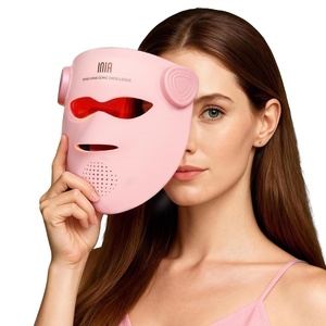 image:imageINIA GLOW 4D Wireless Red Light Therapy Mask for Face Dual NIR 320 LEDsPink