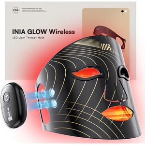 image:imageINIA GLOW Wireless Red Light Therapy Mask for Face 850nm NIR 272 LEDsBlack