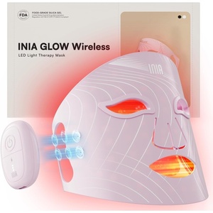 image:imageINIA GLOW Wireless Red Light Therapy Mask for Face 850nm NIR 272 LEDsPink