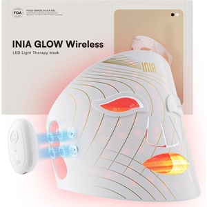 image:imageINIA GLOW Wireless Red Light Therapy Mask for Face 850nm NIR 272 LEDsWhite