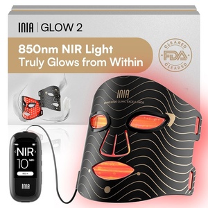 image:imageINIA Red Light Therapy Mask for Face 850nm NIR RedBlue LED Light 4 ModesBlack
