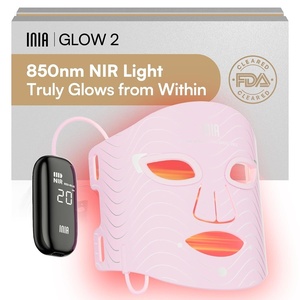 image:imageINIA Red Light Therapy Mask for Face 850nm NIR RedBlue LED Light 4 ModesPink